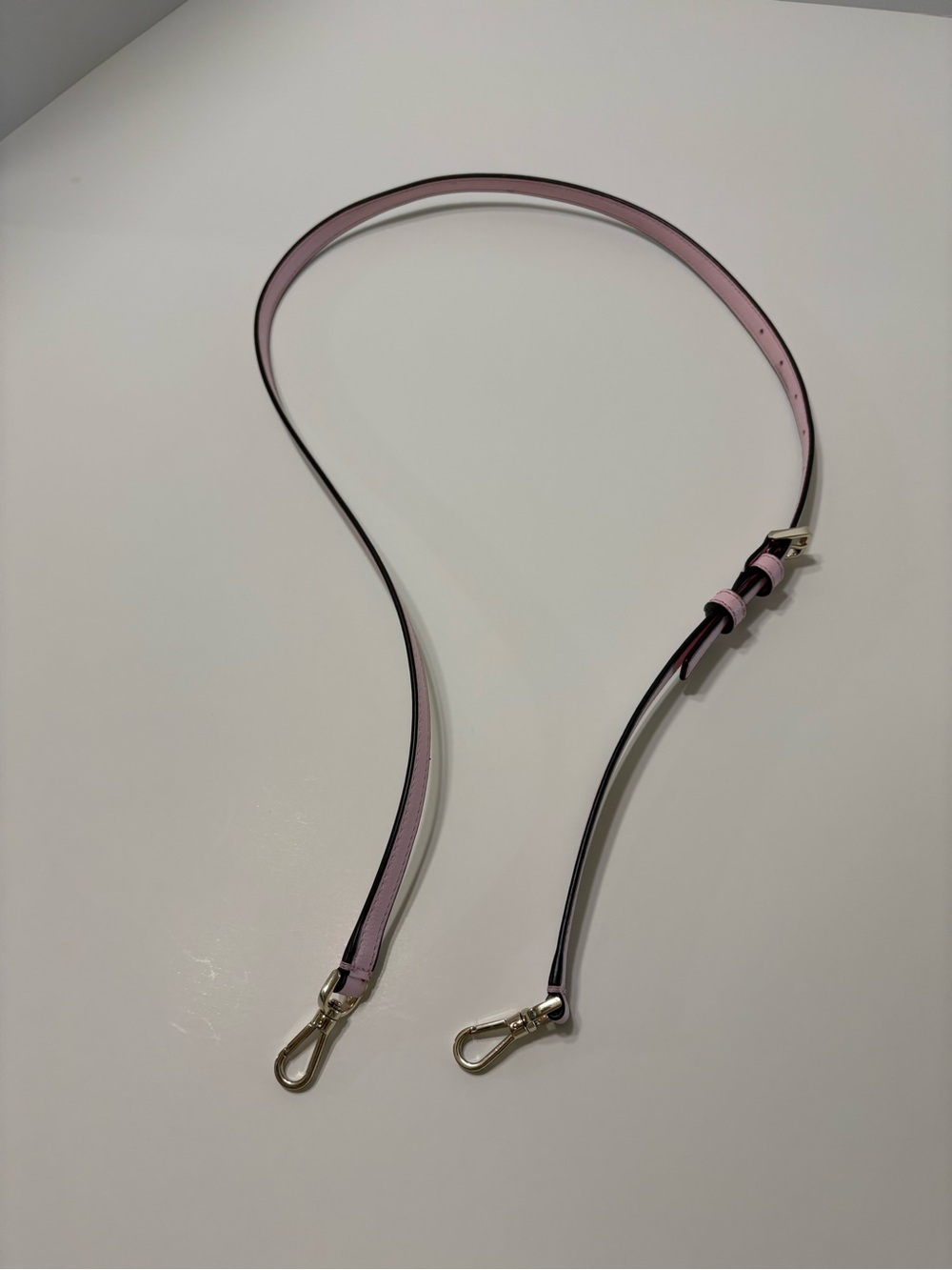 Kate Spade Pink Adjustable Leather Bag Strap with Gold Hardware